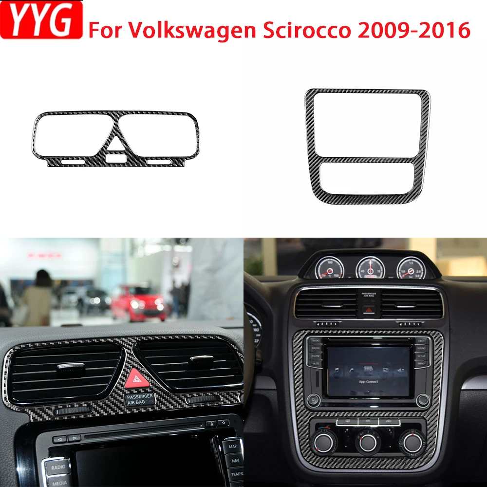 Echte weiche Kohle faser für Volkswagen Scirocco 2010-2015 lhd rhd Auto Zentral steuerung CD AC Outlet Dekoration Aufkleber Image