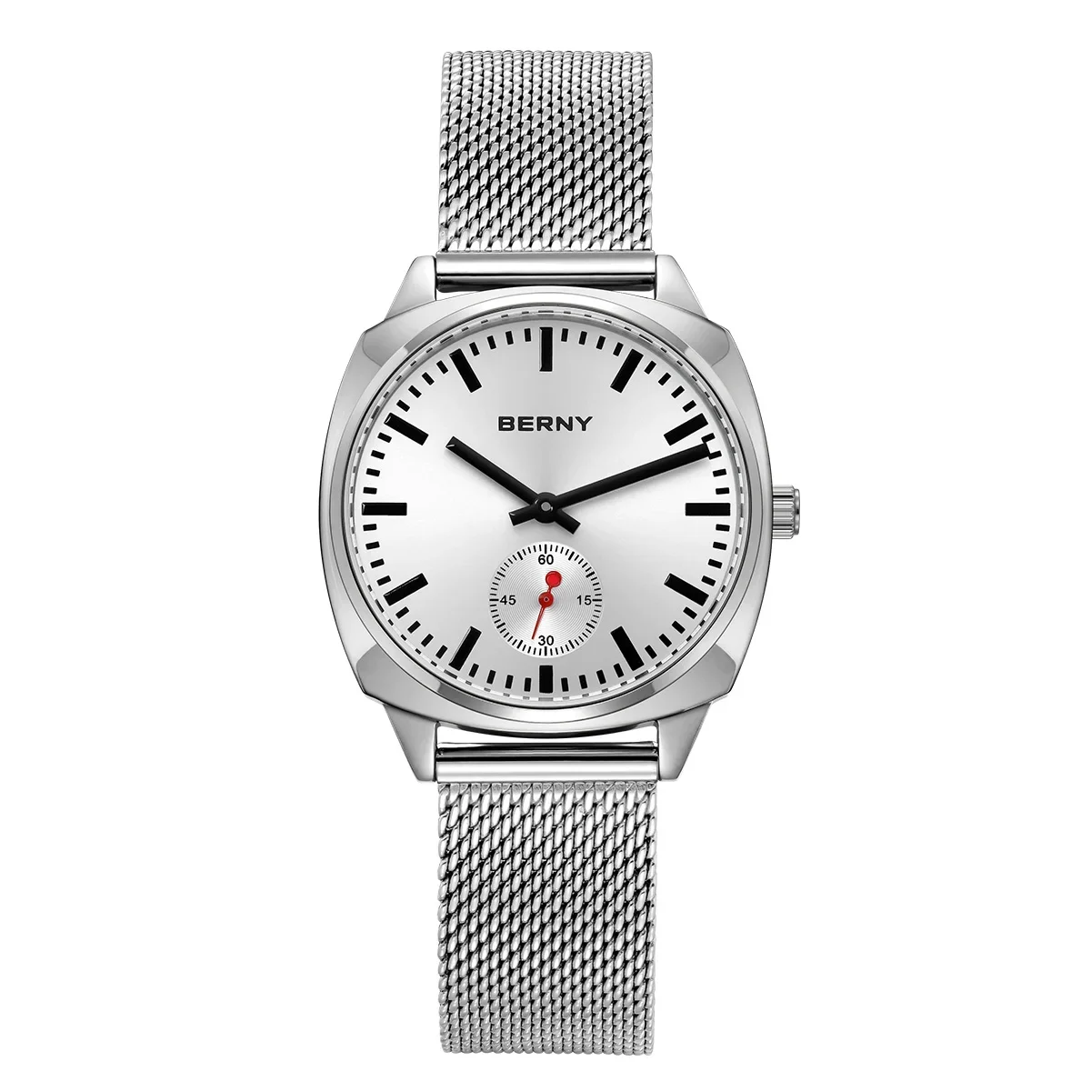 BERNY Quarz-Damenuhr, einfache, vielseitige Eisenbahnuhr für Damen, einfache Zifferblatt-Armbanduhr, wasserdichte Freizeituhr für Damen Image