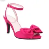 High Heels Sommer Sandalen Frauen 2023 Schuhe Große Größe 45 46 47 Flock Süße Schleife Schmücken