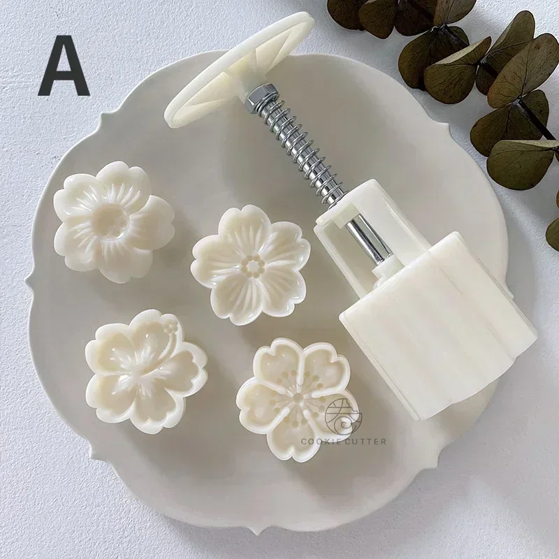 4 teile/satz Kirschblüte Rose Muster Silikon form Kuchen Praline nach Hause Küche Kuchen Formen handgemachte DIY Kerze Seifen form Image