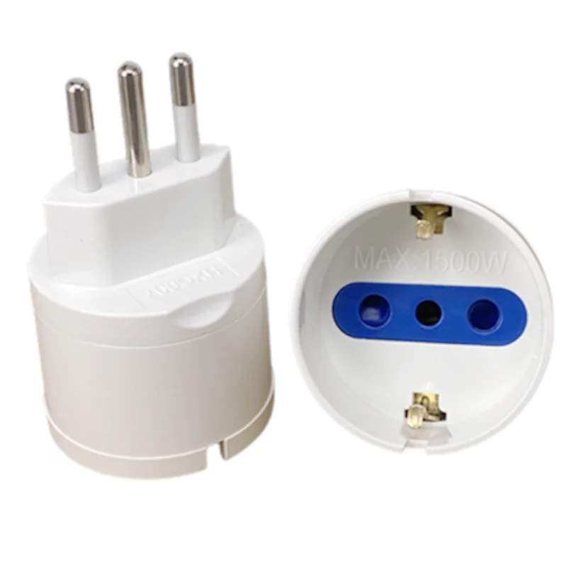 Europäischer Euro-EU-Stecker nach Italien, Standard-Netzstecker-Adapter, Steckdose, 10 A, 16 A, Reisekonverter, AC 110–250 V Image