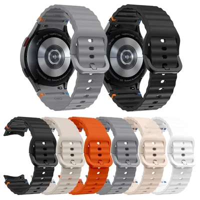 Intelligente Uhrenarmbänder für Samsung Watch 7/FE, Wave Stitch mit farbiger Schnalle, universelle Passform für langlebige Uhrenarmbänder der Watch Series 6/5/4,