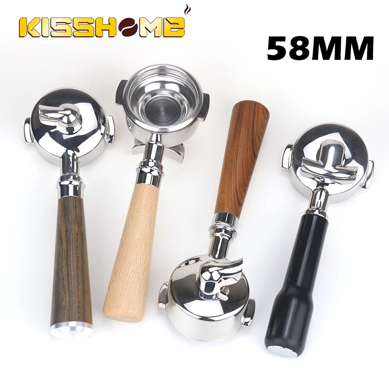 58MM Einzel/Doppel-Mund Kaffee Boden Siebträger Für E61 Filter 58MM Filter Korb Kaffee Zubehör Edelstahl stahl