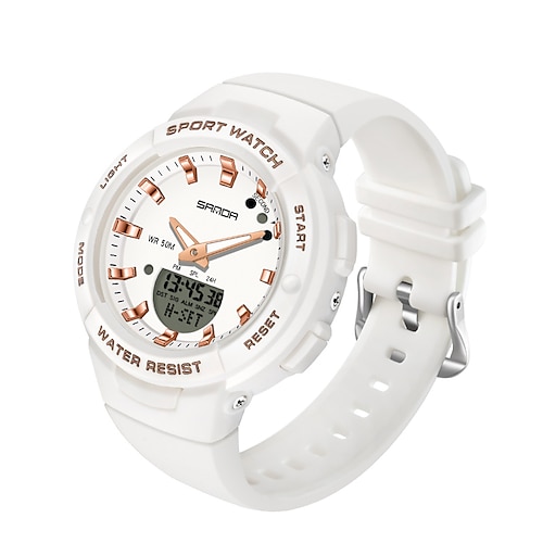 SANDA Hommes Montre Digitale Mode Décontractée Montre Bracelet Résistance aux chocs Lumineux Chronomètre Fonction réveille Compte à rebours Résine Suivre