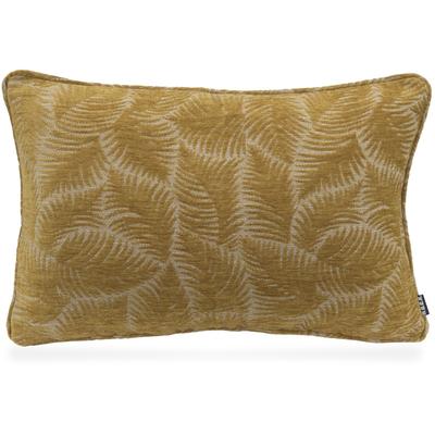 Dekokissen H.O.C.K. "Nelly", gelb (gelb, geblümt), B:40cm H:10cm L:60cm, Polyester, Polyacryl, Viskose, Baumwolle, Leinen, Dekokissen_Sitzkissen_Kissenhüllen, mit Blätter-Muster, Kissenhülle mit Füllung, 1 Stück Image