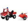 Rolly Toys Fire Unimog Fire Department Edition 2020 con rimorchio (macchina a pedali 3 - 8 anni,