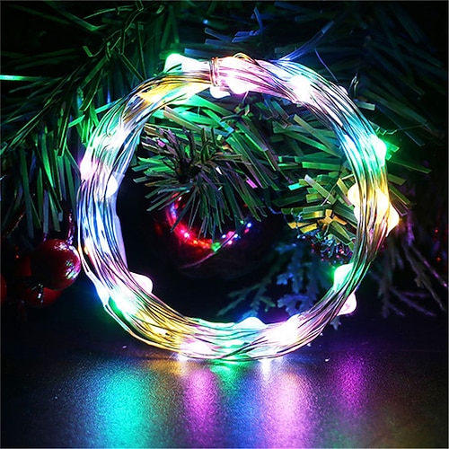 Elegante Hochzeits Empfang Feier 10 Stück LED Kupferdraht Feenlichter Batteriebetriebene Lichterkette für Schlafzimmer Garten Hochzeit Party Dekor 1-10M Image