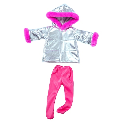 18-Zoll-Puppenkleidung und Accessoires, Winter-Puppen-Outfits-Set, Mantel und Hose für 18-Zoll-Puppen, Mädchen, Geschenke (ohne Puppe)