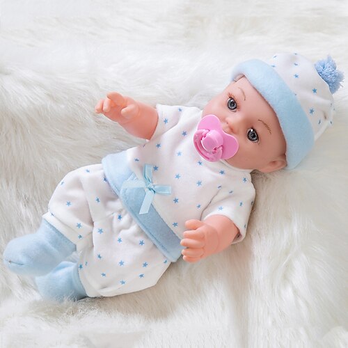 30cm/12 Zoll wiedergeborene Puppe realistische Babypuppe mit Set Mütze Socken Schnuller Weihnachtsgeschenk Festival Geschenk