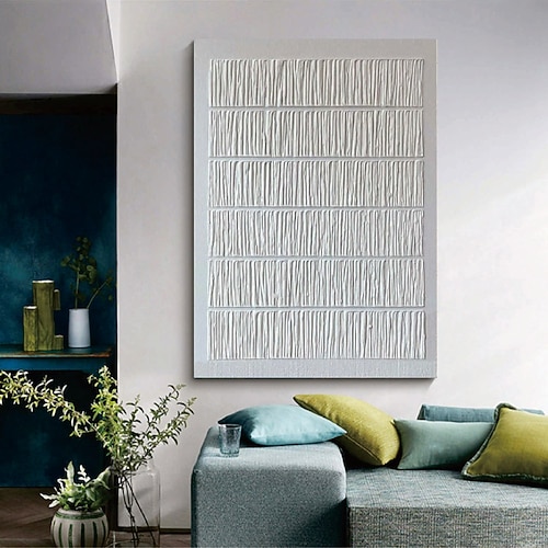 Wabi-Sabi-Kunst, handgemalte Wandkunst, beige-weißes Strukturgemälde, handgemachte beige 3D-Gipswandkunst, zeitgenössische Kunst, minimalistisches Gemälde, Wandkunst, moderne Wanddekoration Image