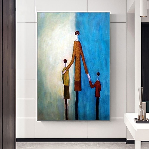 Mintura handgefertigte Ölgemälde mit abstrakter Figur auf Leinwand, moderne Wandkunst, Raumdekoration, Bild für die Inneneinrichtung, gerolltes, rahmenloses, ungedehntes Gemälde Image