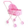 Doll Stroller - Metal Fold Up and Down Umbrella Stroller for Realistic Pretend Play Pink