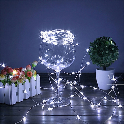 2 Stück USB LED Lichterkette Kupfer/Silberdraht wasserdichte Feenlichter 2m 3m 5m 10m 20m für Hochzeit Party Dekor Image