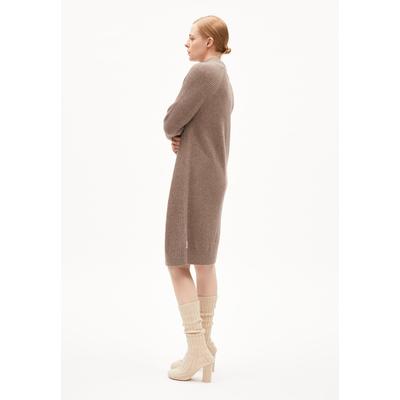 MILLAANA - Frauen Relaxed Fit Strickkleid - beige (Größe: S)