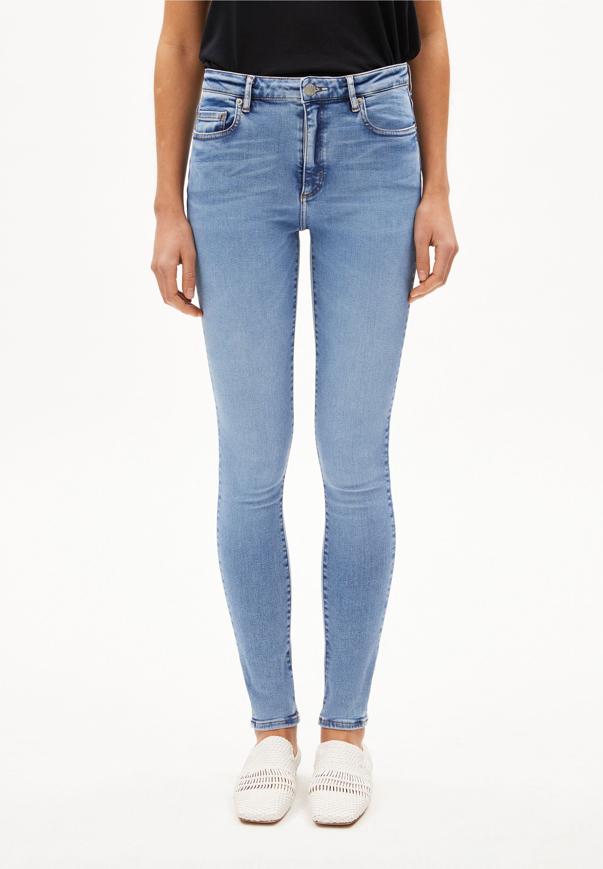 TILLAA | Skinny Jeans Mid Waist Bio-Baumwoll Mix X-Stretch - blau (27-32)