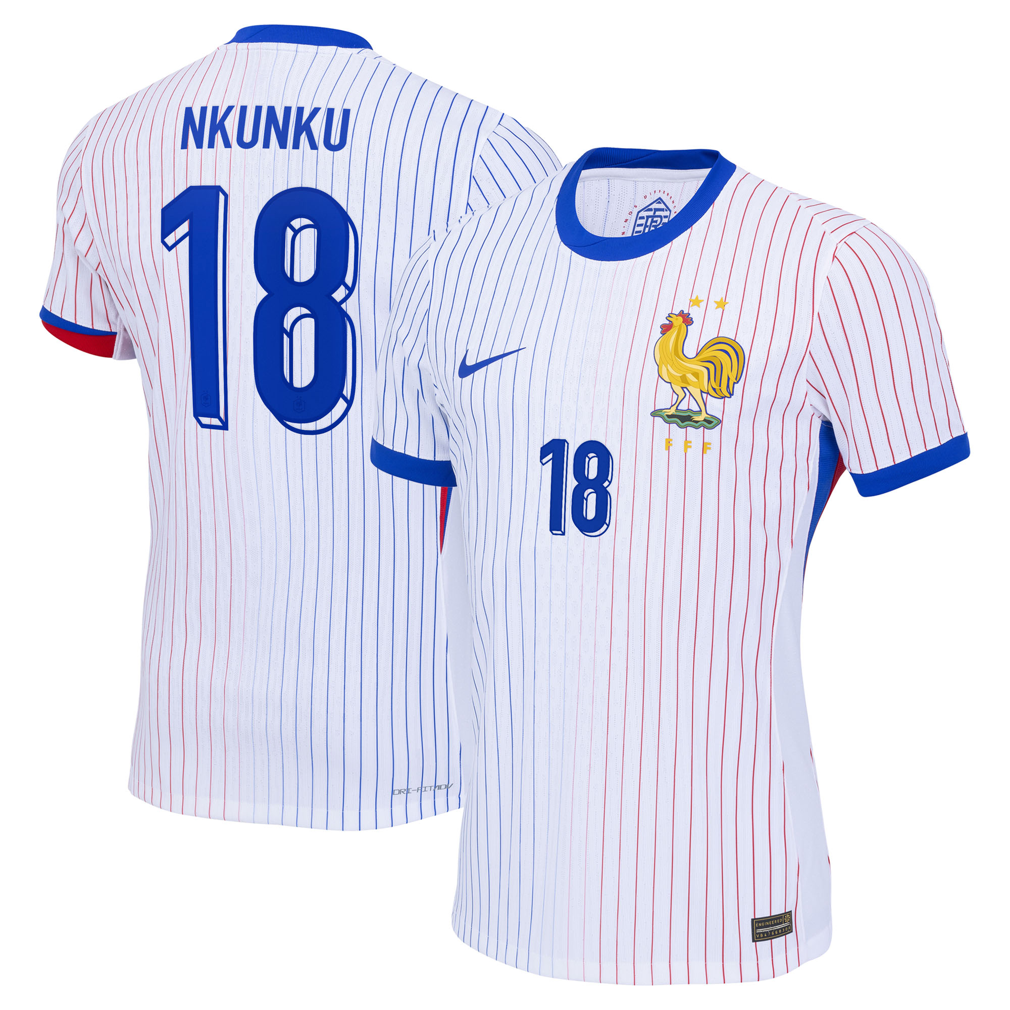 Frankreich Nike Dri-FIT ADV Match Auswärtstrikot 2024 mit Aufdruck Nkunku 18 Image