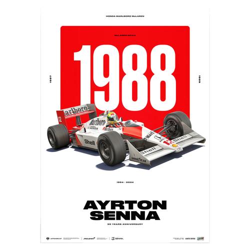 McLaren Ayrton Senna MP4/4 – 30 Jahre Vermächtnis – Poster in limitierter Auflage