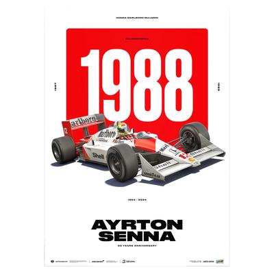 McLaren Ayrton Senna MP4/4 – 30 Jahre Vermächtnis – Poster in limitierter Auflage Image
