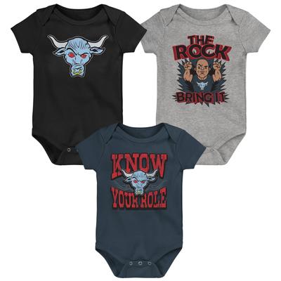 The Rock WWE 3er-Pack Bodysuits - Baby Image