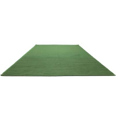 Wollteppich MORGENLAND "KELIM FANCY UNI", grün, B:140cm H:7mm L:200cm, Wolle, Teppiche, reine Wolle, Wendbar, Einfarbig, Uni, Wohnzimmer Image