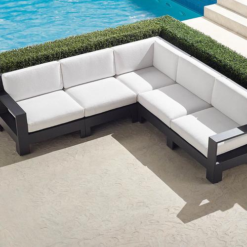St. Kitts 5-pc. Modular Set in Matte Black Aluminum - Standard, Moss - Frontgate