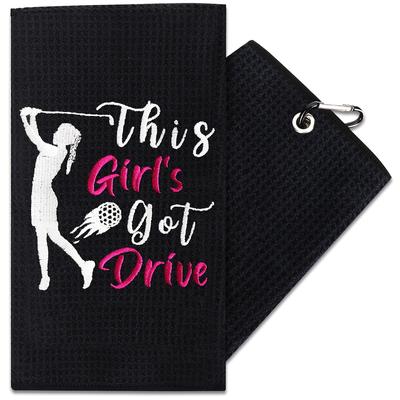 TEMU 1pc Funny Embroidered Golf Towel With Clip, Soft & , Golf Accessories, Perfect Gift For Anniversary Birthday Christmas, Perfect Golf Gifts For