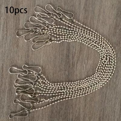 TEMU 10pcs Aluminum Alloy Flag Pole Chains - , Industrial Hardware For Poster & Supermarket Flags, With Hooks, Ideal For Outdoor Use / Retail Displays, Suitable For Flag Sizes Image