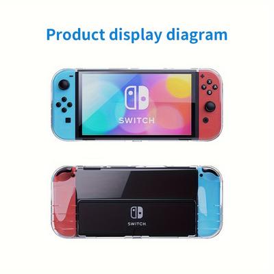 TEMU Grefay Tpu Protective Case For Switch Oled Model With Game Card Slots, Dockable Soft Cover With Shock-absorption And Scratch Resistance Features