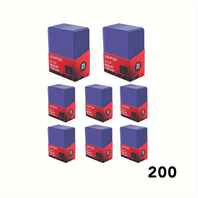 TEMU Lovfen - 35pt Top For Cards - 200 Count (8x25pcs) - Regular 3x4 Inch Trading Card Topload - Protect Your Baseball And Sports Cards With Hard Plastic Sleeves Protectors