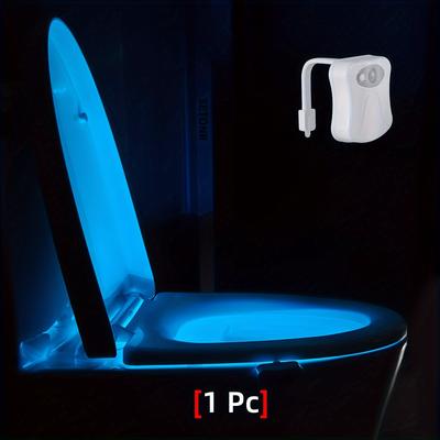 TEMU 1pc Toilet Light Sensor Toilet Seat Toilet Bathroom Night Light For Toilet Bowl Gift 16 Colors Christmas Gift Image