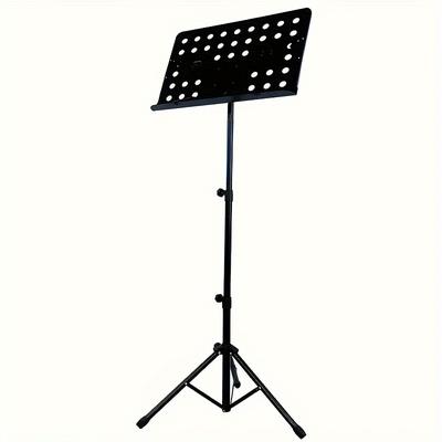 TEMU Portable & Durable Folding Music Stand - Adjustable, Collapsible Design For Guitar, Drums, Flute & More - Ideal For Performances, Bands, Travel, Classroom Use & Back-to-school Supplies