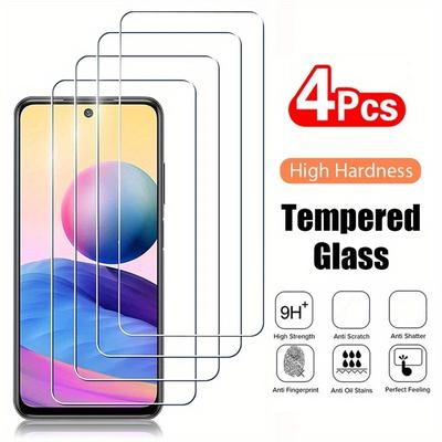 TEMU 4pcs 2.5d 9h Tempered Glass Film Suitable For Redmi Note 10 Pro Max Redmi Note 11 Pro + 5g Redmi Note 10 5g Screen Protector Glass Film, , Scratch Resistant, , High-definition Image