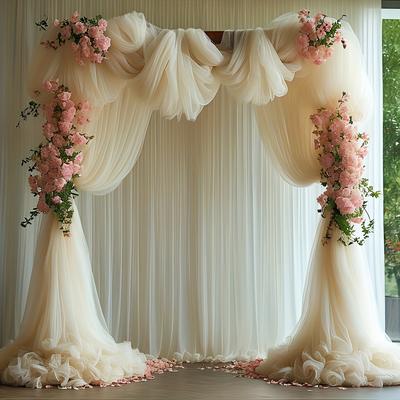 TEMU Decor Tulle , , , Reception , Ceiling Hanging For , , , Banquet Decoration, 75x300cm/75x800cm - , Theme, Suitable For Bridal , Housewarming, Bachelor , , , Christmas, 's Day, Graduation Events Image