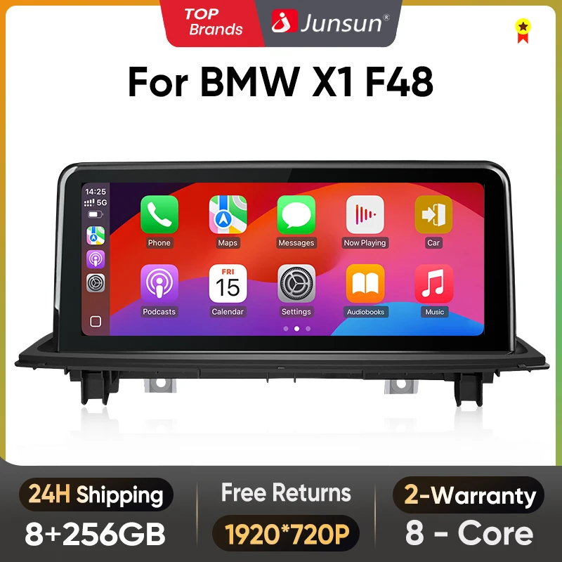 Junsun 10.25 pollici CarPlay Per Apple Autoradio Multimediale Per BMW X1 F48 X2 F49 2013-2020 Bluetooth Senza Fili Android Auto Stereo