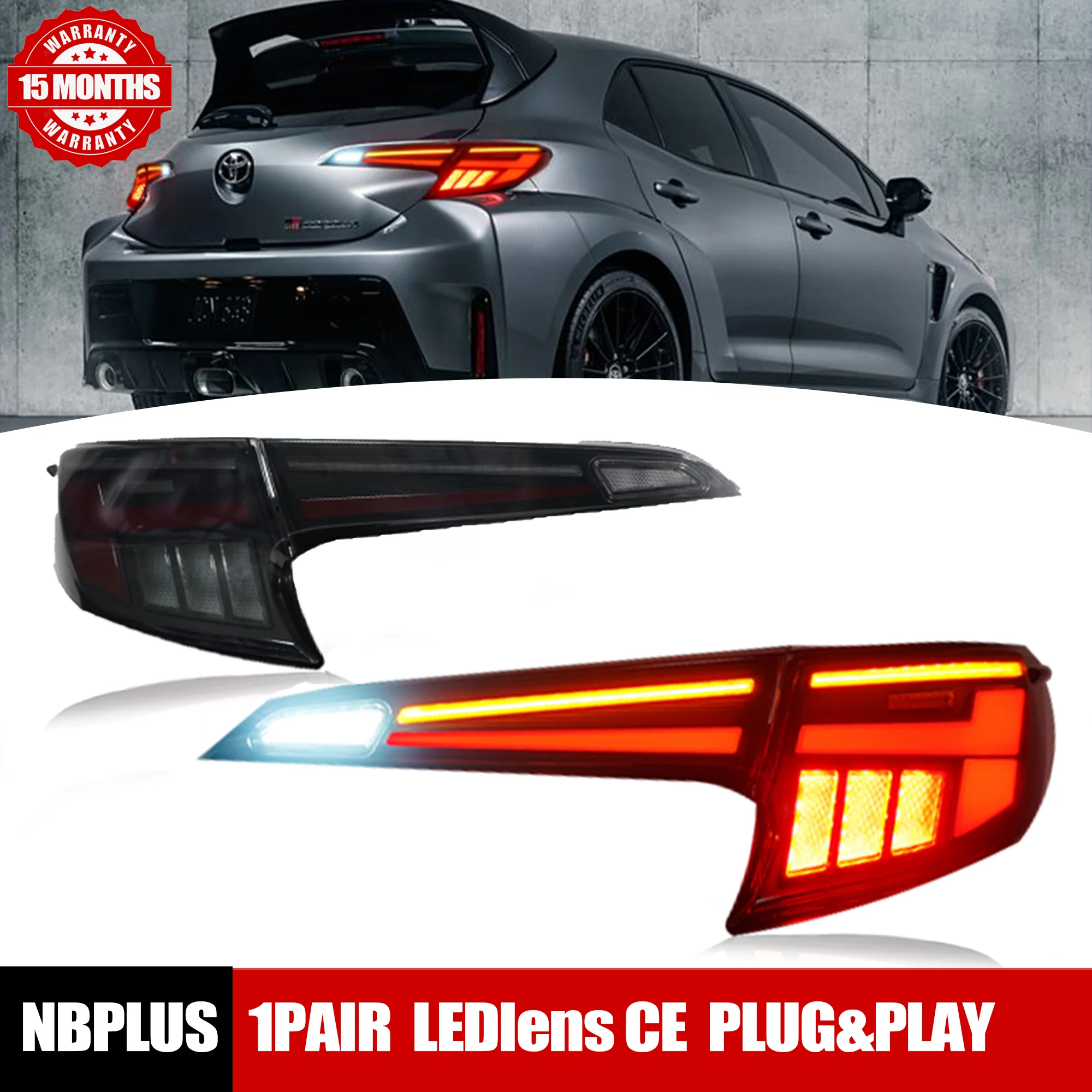 1 COPPIA LED gruppo fanale posteriore per auto per Toyota Corolla Hatchback GR 2019-2024 auto led fanali posteriori accessori auto