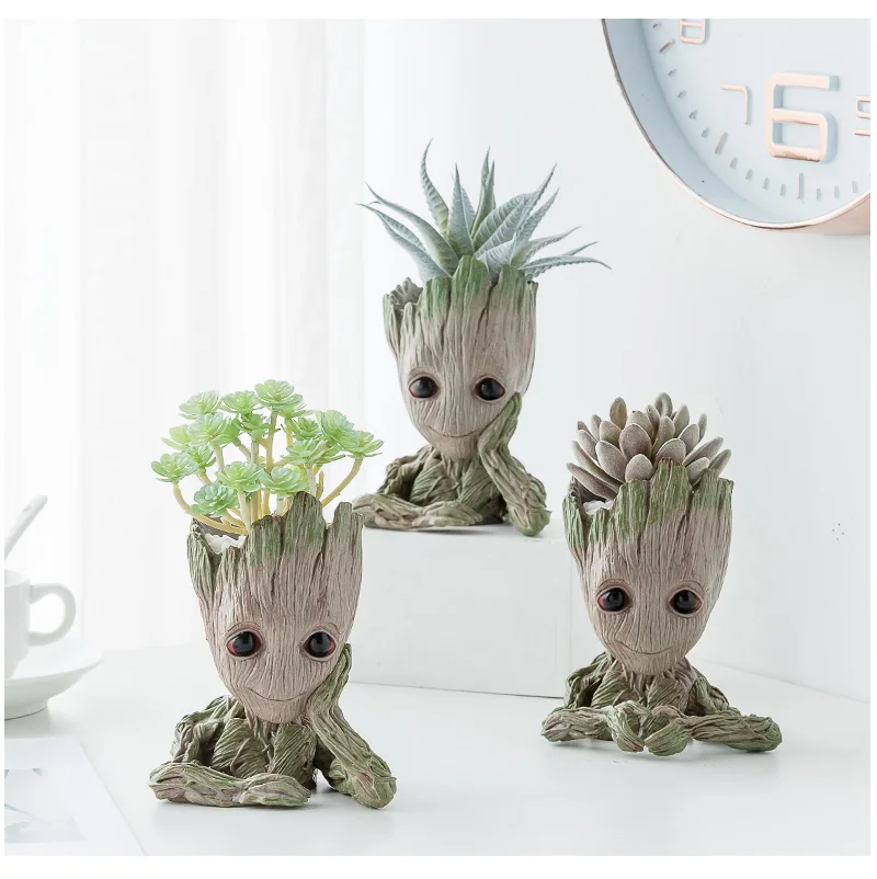 Anime Character Groot Vase Home Decor Anime Figure Ornaments Flower Pots Garden Pots Planters Garden Accessories Pen Holder