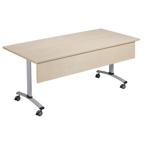 Table Pliante Axe Rectangle + Vdf 160x68 Cm Erable/alu - Manutan Expert