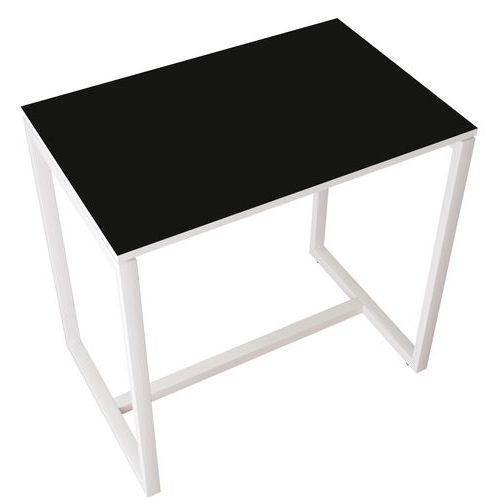 table réunion haute 4 personnes plateau noir- manutan expert