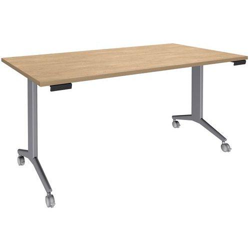 Table 140x80 Cm Chêne Clair/pied Alu - Simmob