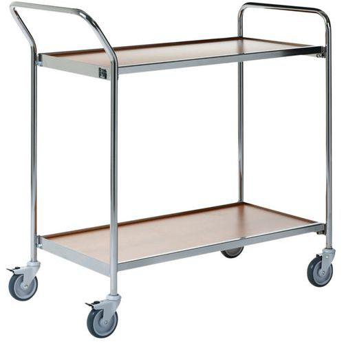 Table Roulante Grise - 2 Plateaux Chêne 1000x420mm - 150 Kg - Helge Nyberg