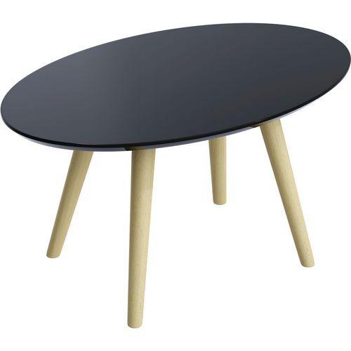Table Basse Scandi 40x65 Cm Pied Hêtre Plateau Noir - Meet By Paperflow