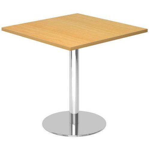 table de réunion carrée 80x80cm hêtre/chromé