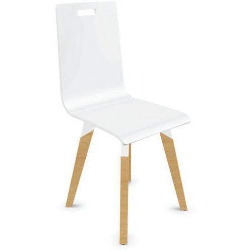 Chaise Blanc Multiplis Avec Pieds En Bois Hêtre Naturel - EOL