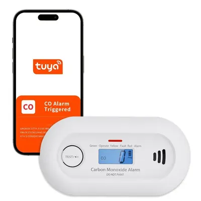 V-COME WiFi Smart Carbon Monoxide Alarm, WiFi CO Detector with Tuya App control, 10-Year Life Battery, CE EN 50291, VC21W