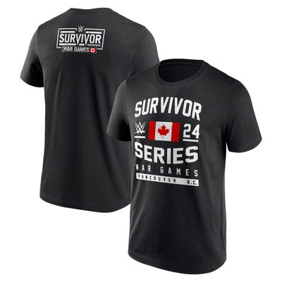WWE Survivor Series 2024 Canadian Flag T-Shirt - Black - Mens Image