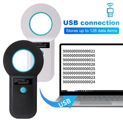 134.2KHz RFID Animal Reader 15 Digits 125KHz Pet ID Scanner EMID FDX-B ISO 11784/85 Microchip Tag