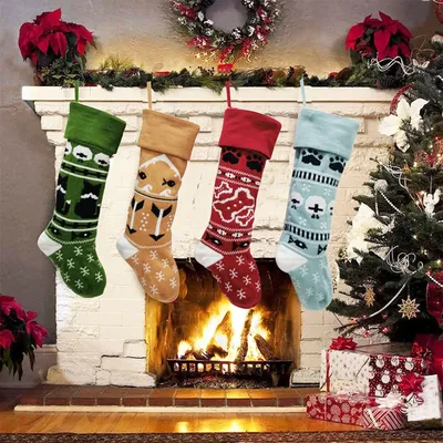 2024 New Christmas Decorations Embroidered Socks Gift Bags Christmas Decoration Pendants Best Gifts