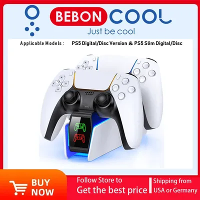 BEBONCOOL Controller Charger For PS5 Charging Station For PlayStation 5 Gamepad Dual Fast Charger