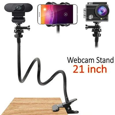 Flexible Gooseneck Webcam Stand Camera Clamp Bracket Flexible for Logitech Brio 4K Camera Mobile