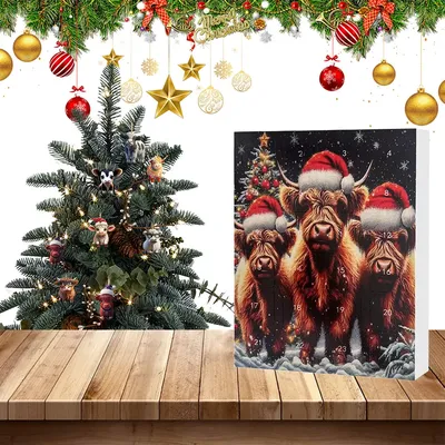 Advent Calendar 2024 Collectible Funny Cow Set Xmas Countdown Calendar Cute Cattle Decorative